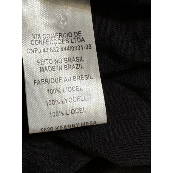 Vix Paula Hermanny Sz XS Swimwear Coverup Black Mini Cutout Long Sleeve New - Picture 5 of 6